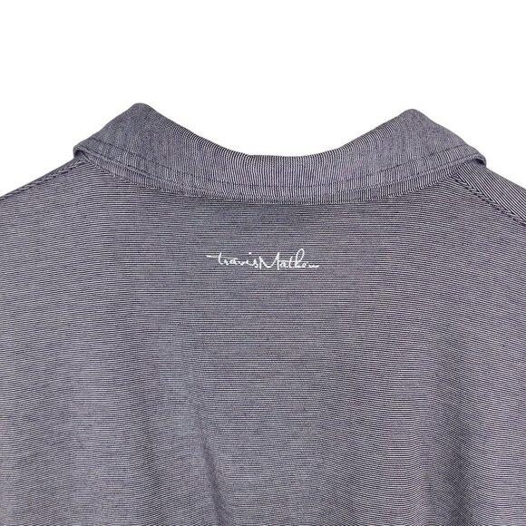 Travis Mathew Mens XL Striped Polo Shirt 60% Pima Cotton 40% Polyester Purple/Gr - Picture 5 of 7